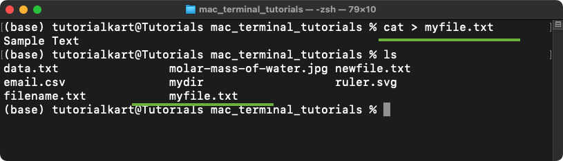 Create a New File in Mac Terminal - Using the cat Command